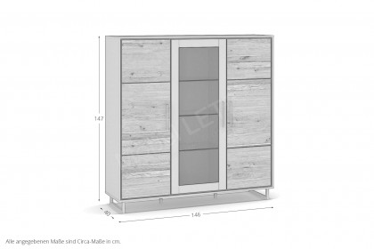 Kai von Elfo Möbel - Highboard 5804 Eiche bianco
