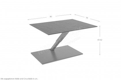 Mars von Ronald Schmitt - Couchtisch K693 in Keramik Noir Desire/ bronze