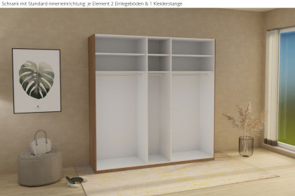 Glassystem von Disselkamp - Drehtürenschrank Balkeneiche/ Glas taupe