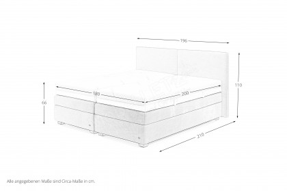 Camina-Dream von RUF Betten - Boxspringbett 180 creme