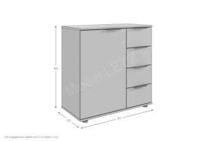 Tilburg von Wimex - Kommode mit 1 Tür & 4 Schubkästen grafitgrau