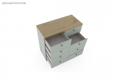 Marlow von Wiemann - Bett 180x200 cm salbeigrün - Bianco-Eiche