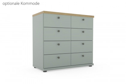 Marlow von Wiemann - Bett 180x200 cm salbeigrün - Bianco-Eiche