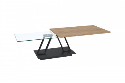 Barcelona-living von Akante - Couchtisch Eichenfurnier/ Edelstahl schwarz