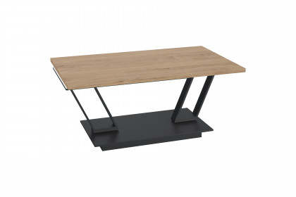 Barcelona-living von Akante - Couchtisch Eichenfurnier/ Edelstahl schwarz