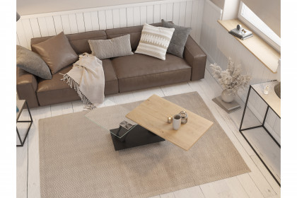 Barcelona-living von Akante - Couchtisch Eichenfurnier/ Edelstahl schwarz