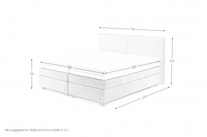Camina-Dream von RUF Betten - Boxspringbett creme