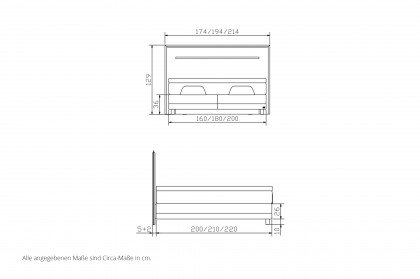 Comfort von Hasena - Boxspringbett Billie creme mit Motor