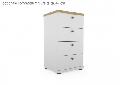 Marlow von Wiemann - Single-Schlafzimmer 3-teilig weiß - Eiche