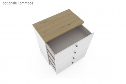 Marlow von Wiemann - Single-Schlafzimmer 3-teilig weiß - Eiche