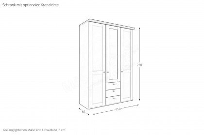 Marlow von Wiemann - Single-Schlafzimmer 3-teilig weiß - Eiche