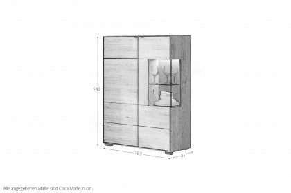 Rosa von Elfo Möbel - Highboard 3703 inklusive Beleuchtung Eiche