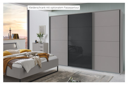 Tilburg von Wimex - Schlafzimmer-Einrichtung grau/ schwarz 3-teilig