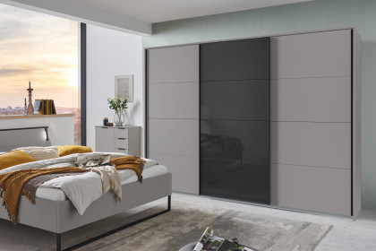 Tilburg von Wimex - Schlafzimmer-Einrichtung grau/ schwarz 3-teilig
