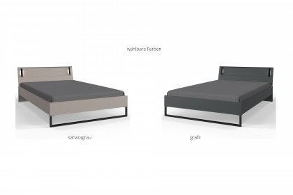 Tilburg von Wimex - Schlafzimmer-Einrichtung grau/ schwarz 3-teilig