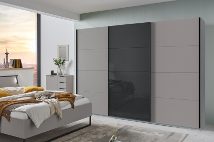 Tilburg von Wimex - Schlafzimmer-Einrichtung grau/ schwarz 3-teilig