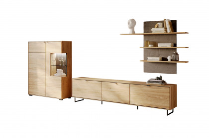 Rosa von Elfo Möbel - Wohnwand Eiche, inklusive Beleuchtung
