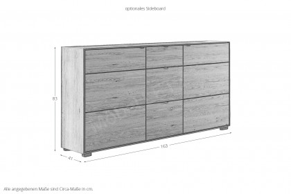 Rosa von Elfo Möbel - Wohnwand Eiche, inklusive Beleuchtung