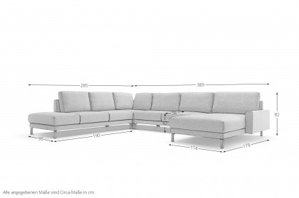 CR.450 von creation by Rolf Benz - Polstergarnitur links steingrau