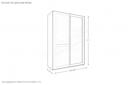 Marlow von Wiemann - Schwebetürenschrank salbei - Spiegel
