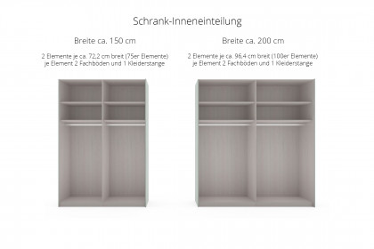 Marlow von Wiemann - Schwebetürenschrank salbei - Spiegel
