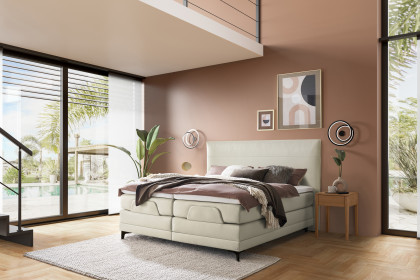 Comfort von Hasena - Boxspringbett Mary in Creme mit Motor
