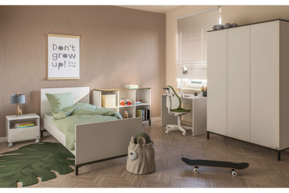 Lovely Aliv von YUNY by Paidi - Schrank & Bett off-white/ Dark-Walnut