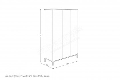 Lovely Aliv von YUNY by Paidi - Schrank & Bett off-white/ Dark-Walnut