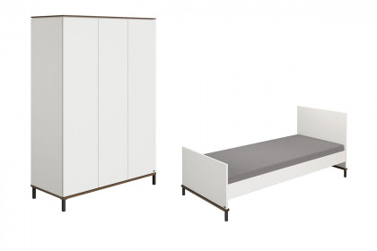 Lovely Aliv von YUNY by Paidi - Schrank & Bett off-white/ Dark-Walnut