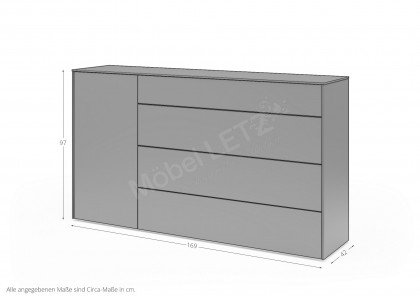 Riverside von set one by Musterring - Sideboard KO-14-169 kaschmir supermatt