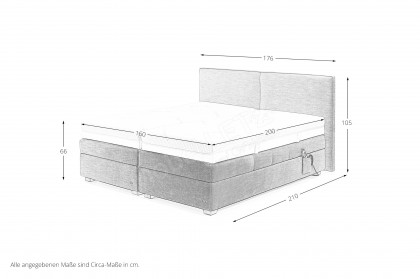 Camina-Dream von RUF Betten - Boxspringbett creme mit Motor