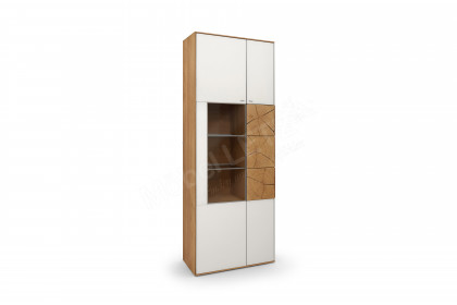 Caya von Hartmann - Vitrine 0085 W Kerneiche gebürstet/ weiß inklusive Beleuchtung