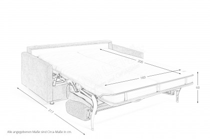 Verona von Bali - Schlafsofa 160 x 200 cm in Grau