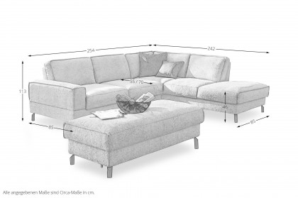 7256 von K+W Polstermöbel - Ecksofa Variante rechts nature