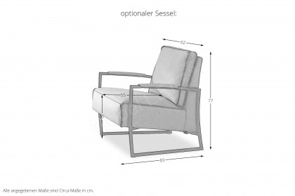 7256 von K+W Polstermöbel - Ecksofa Variante rechts nature