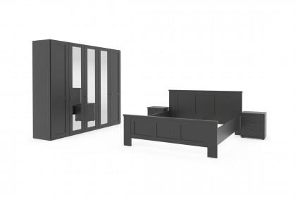 Marlow von Wiemann - Landhausmöbel: Schrank, Bett & Nachttische graphit