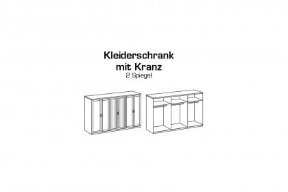 Nadja von Wimex - Drehtürenschrank 6-türig weiß mit Kranz & Spiegel