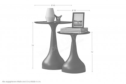 Black Smooth von SIT Möbel - Beistelltisch-Set mit Sockel, massiv