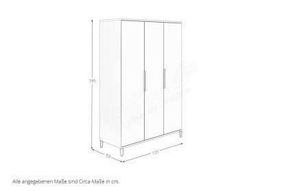 Sister Lou von YUNY by Paidi - Schrank 3-türig & Jugendbett creme-farben