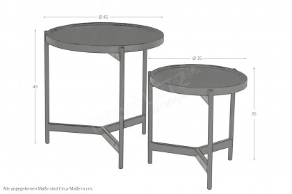 Black Smooth von SIT Möbel - Beistelltisch-Set zweiteilig