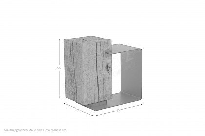 Naturstücke von Hartmann - Beistelltisch 1005 Kernesche anthrazit/ Metall