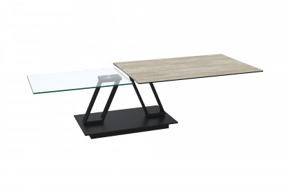 Barcelona-living von Akante - Couchtisch Keramik Travertin/ Edelstahl schwarz