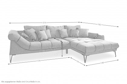 Garda von Benformato - Eckgarnitur Variante rechts koralle