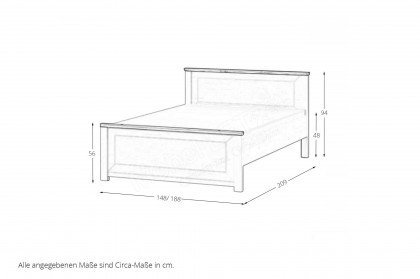 York von set one by Musterring - Landhaus-Bett grau anthrazit - Eiche Artisan