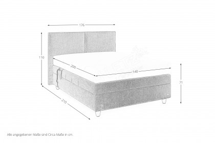 Camina-Dream von RUF Betten - Boxspringbett petrol mit Motor