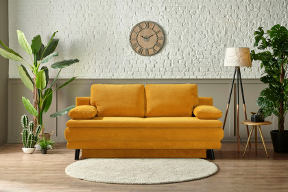 Boyd von Restyl - Schlafsofa gelb mit Bettkasten