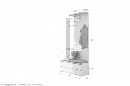 Luis von Sudbrock - Garderobenset in Magnolie und Eiche sahara