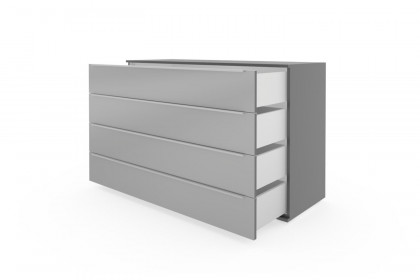 Glassystem von Disselkamp - Schubladenkommode Lack basalt/ Glas seidengrau