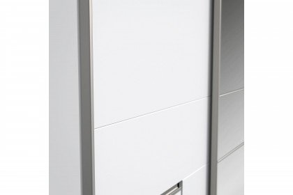 Winn 2 Spiegel von Forte - weißer Schwebetürenschrank mit Schubladen & Spiegel