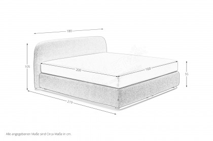 Elva von RUF Betten - Boxspringbett in Komforthöhe beige